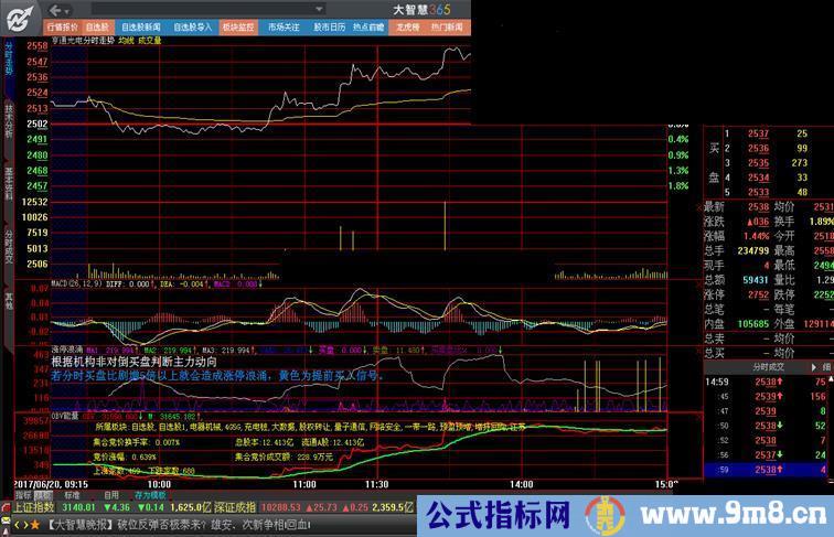 obv能量潮（分时公式）加密不限时，图例