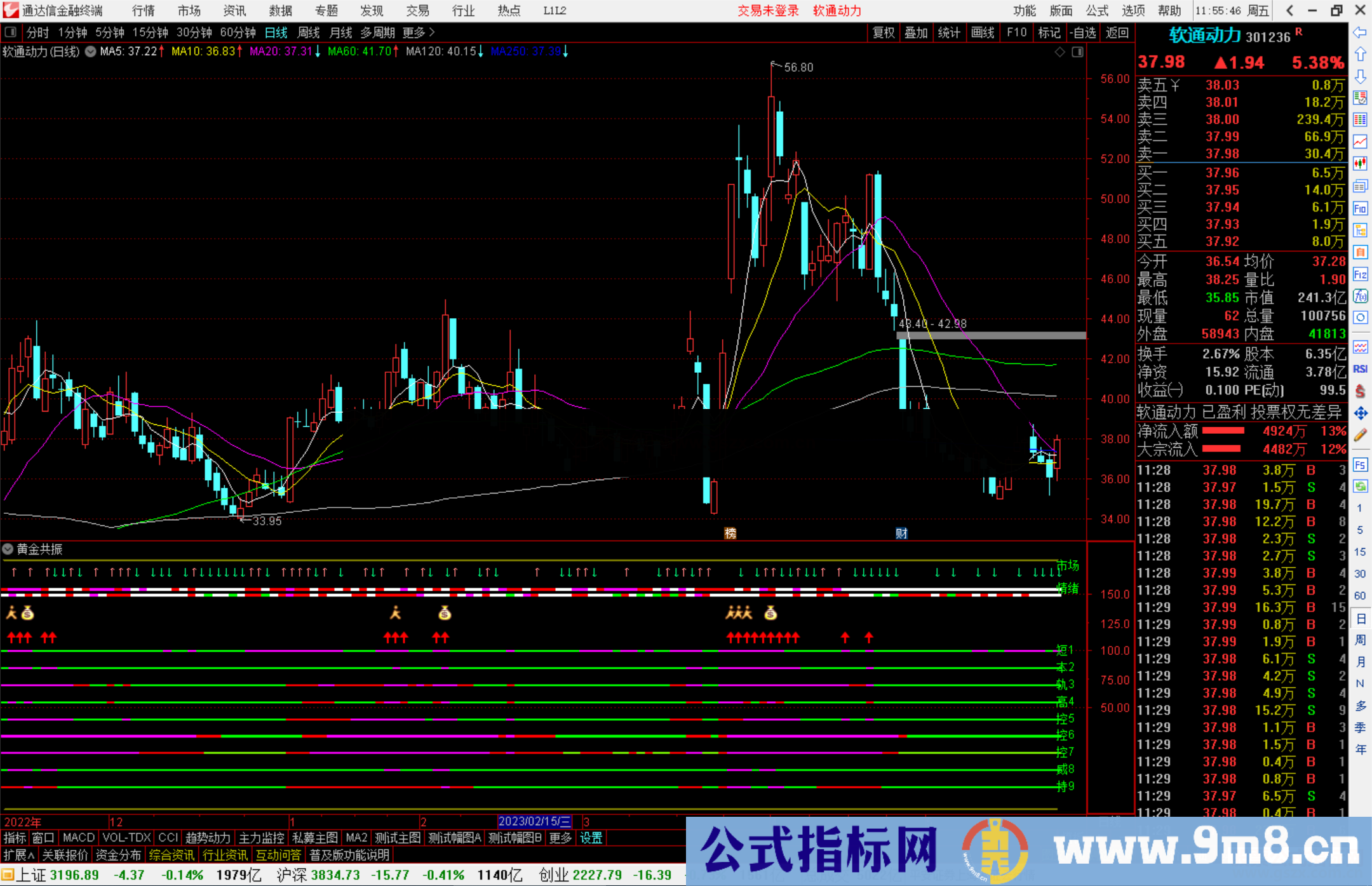 通达信黄金共振指标公式源码副图