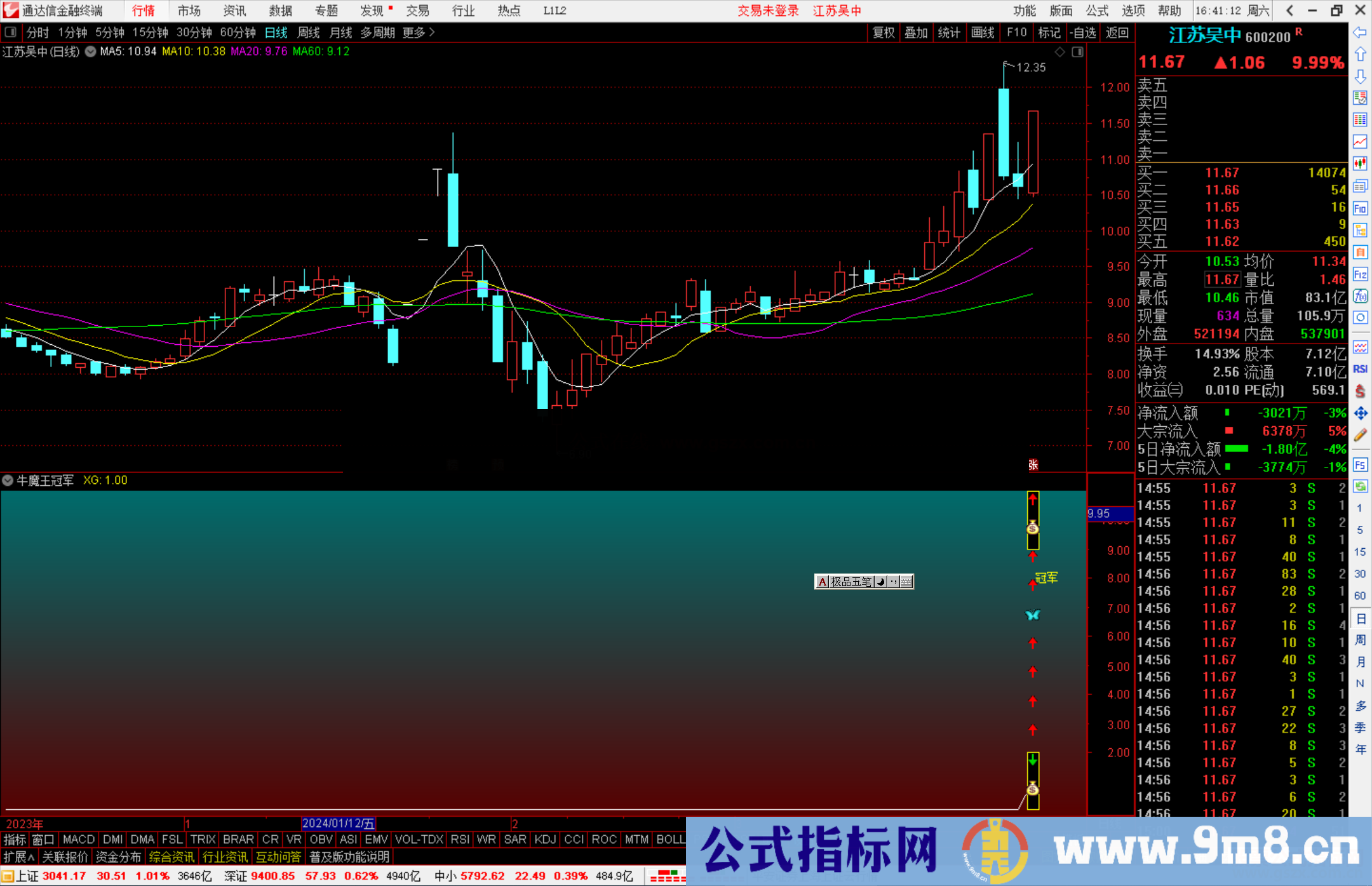 通达信牛魔王冠军指标公式源码副图