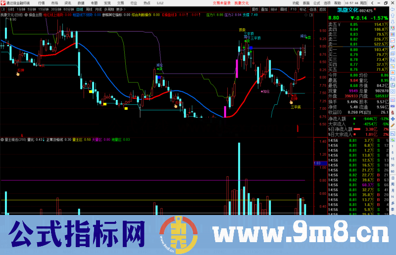 通达信量王精选(归真版无染色)副图指标源码