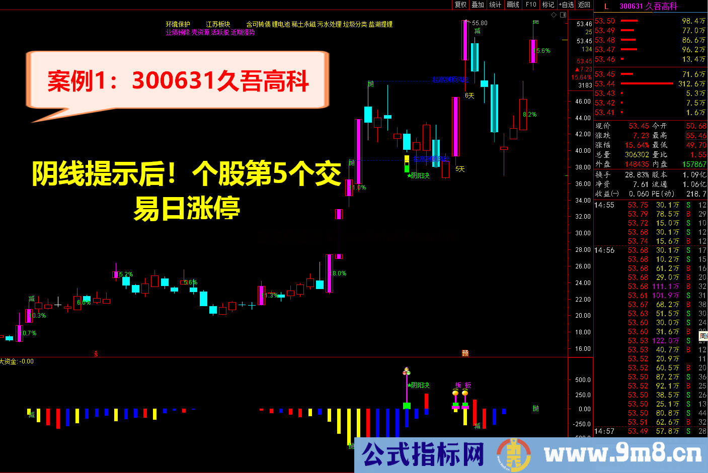 通达信2021阴阳决 《♂尾盘阴线介入♀预报涨停♂》短线操作必备利器 源码文件分享