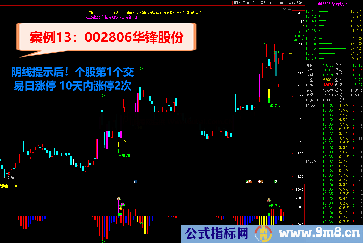 通达信2021阴阳决 《♂尾盘阴线介入♀预报涨停♂》短线操作必备利器 源码文件分享