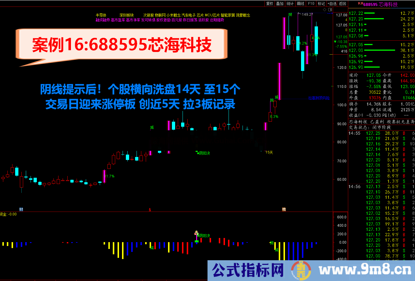 通达信2021阴阳决 《♂尾盘阴线介入♀预报涨停♂》短线操作必备利器 源码文件分享