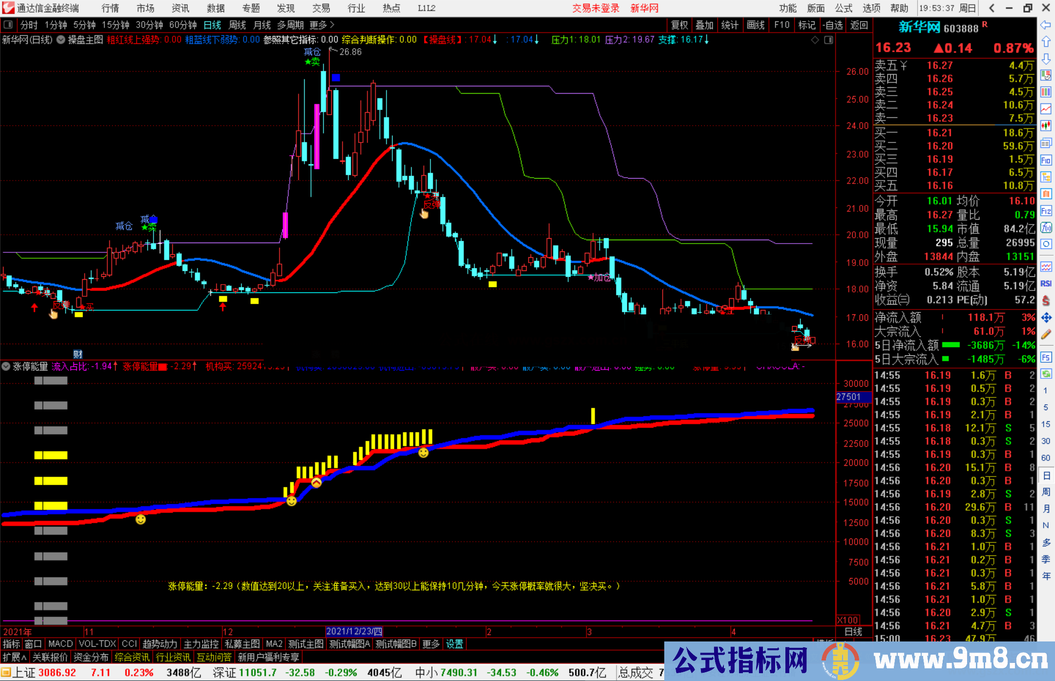 通达信涨停能量分时副图指标源码未来