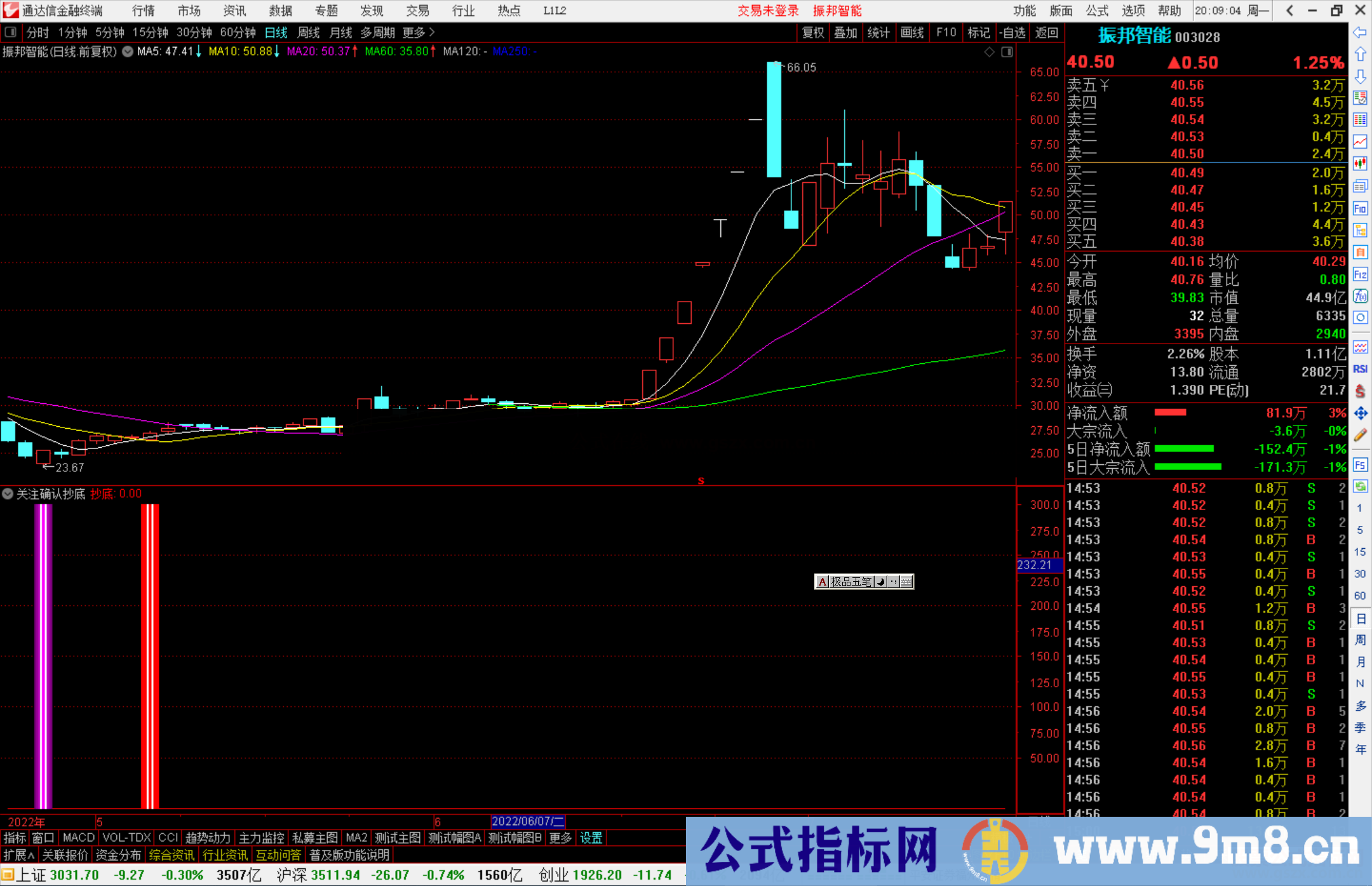通达信关注确认抄底指标公式源码副图