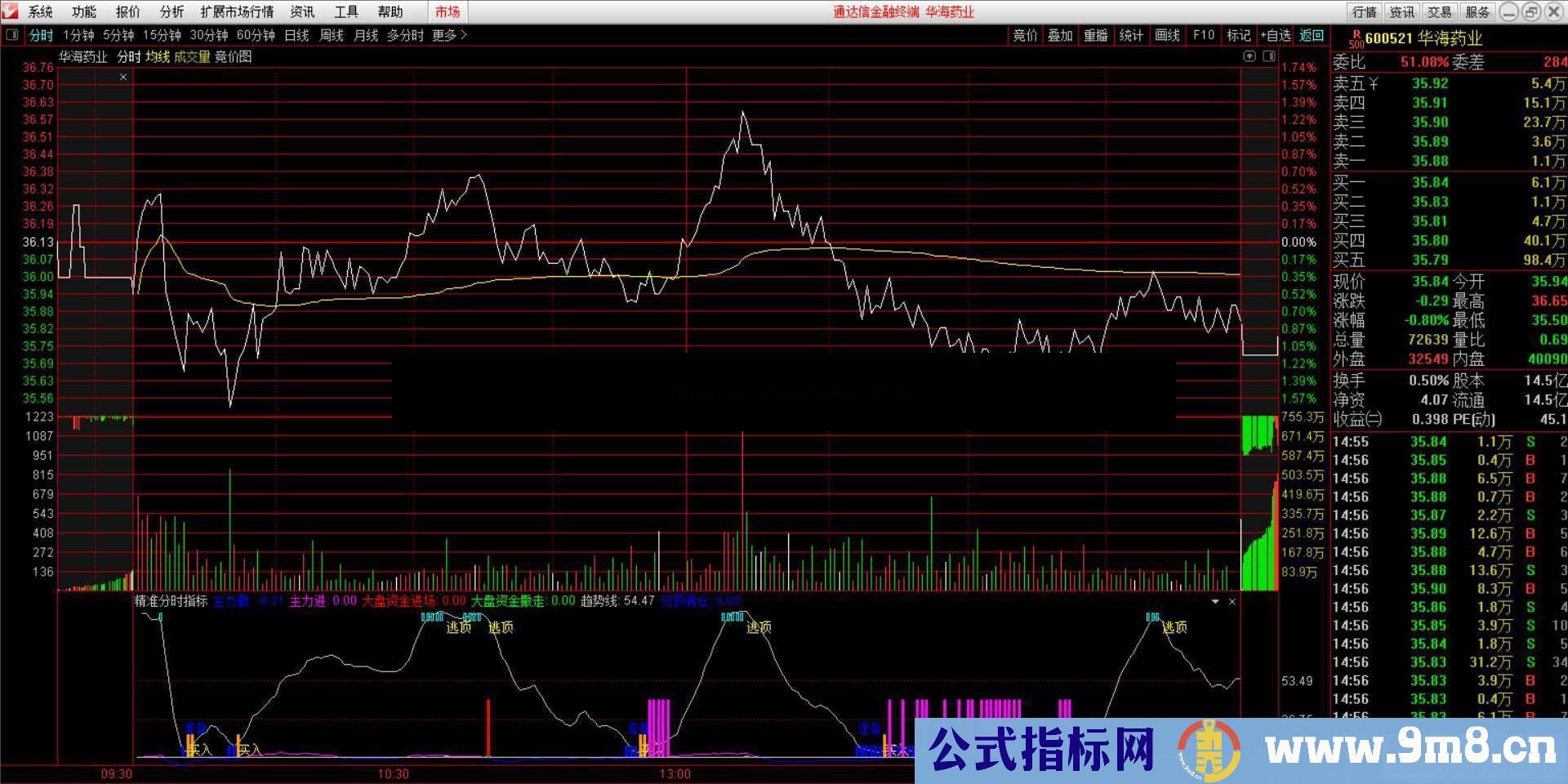 通达信精准分时副图指标 源码 贴图 未加密 无未来