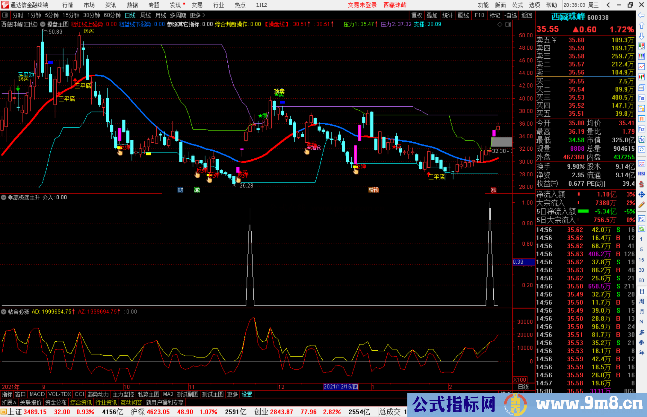 通达信乖离极底主升浪介入副图/选股预警 源码
