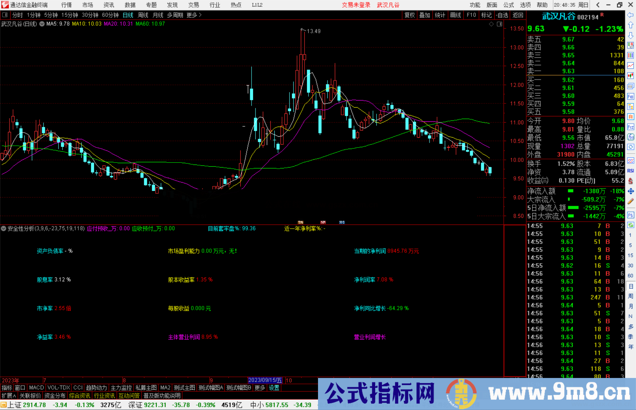 通达信安全性分析指标公式源码