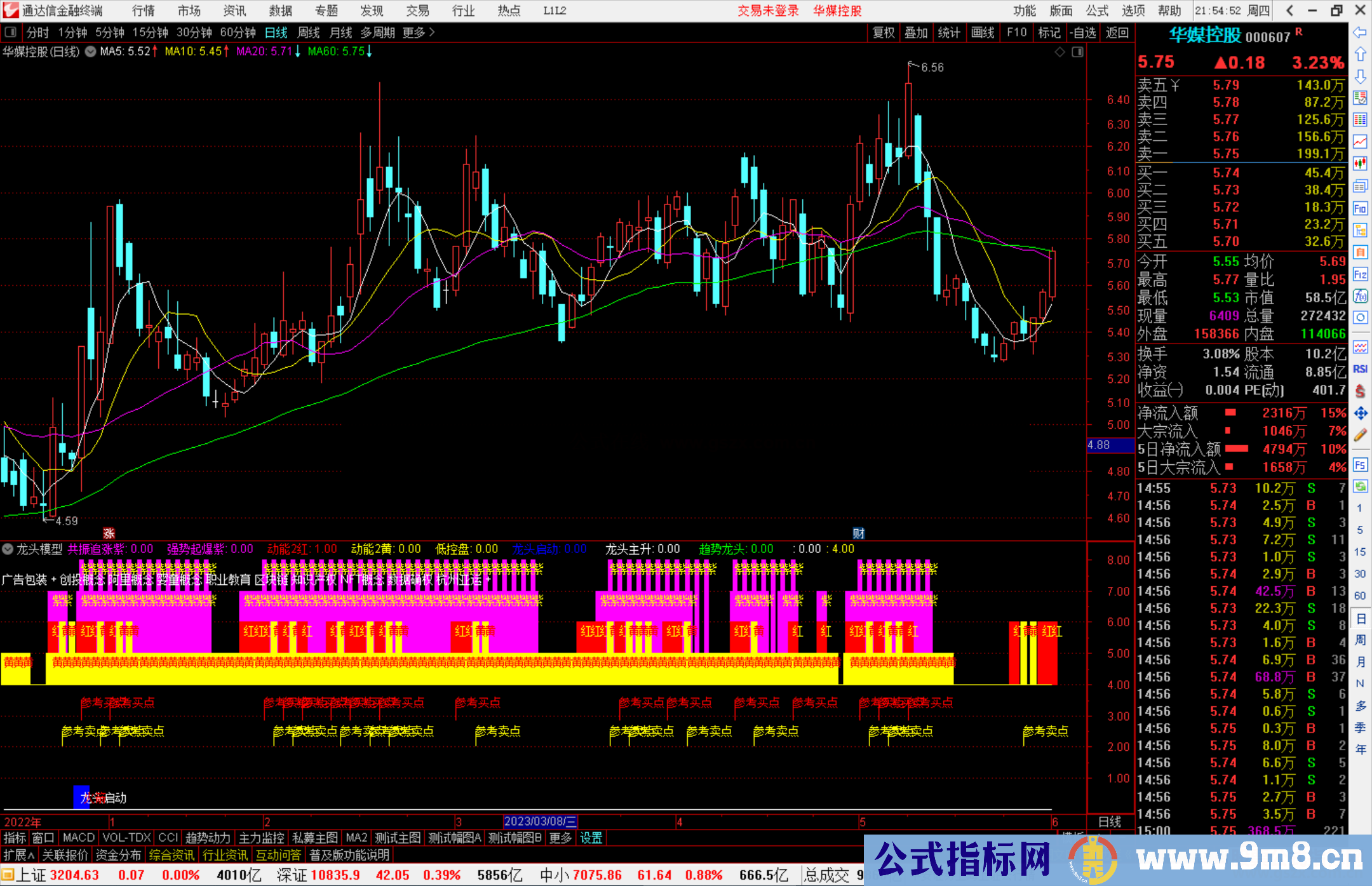 通达信龙头模型指标公式源码副图