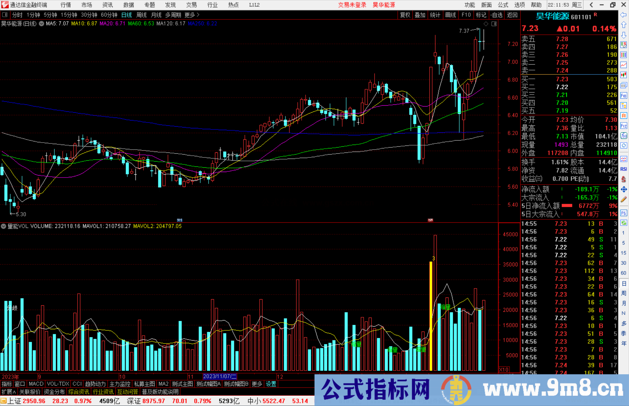 通达信量能VOL指标公式源码副图