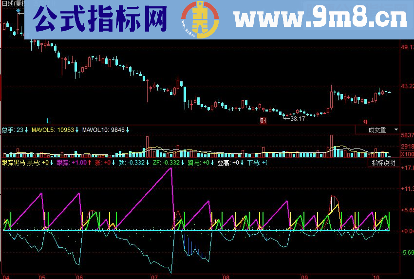 同花顺 跟踪黑马副图源码