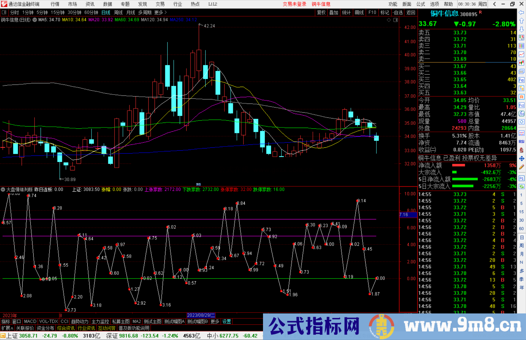 通达信大盘情绪判断指标公式源码副图